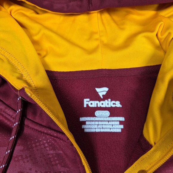 Washington Commanders Jacket Mens Small Burgundy Full Zip Fleece Hooded Fanatics - Picture 4 of 9